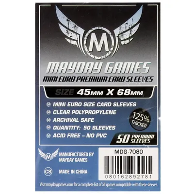 Obrázek produktu pro Mayday Premium Mini Euro Card Game Sleeves 45x68mm (50 kusů) - 7080