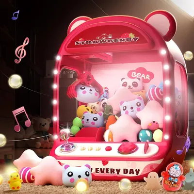 Productafbeelding van Mini grijpautomaat voor kinderen met eenhoorn-thema - Arcade speelautomaat met squishy speelgoed & snoepdispenser