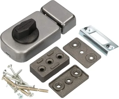 Obrázek produktu pro KOTARBAU - Zadlabací zámek 50 mm, 3 barvy, Kastenschloss, bez cylindru, otočný knoflík, přídavné zabezpečení