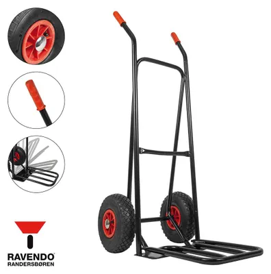 Produktbild von Ravendo Sackkarre klappbar Transportkarre Stapelkarre Luftrad 150kg ST150NG