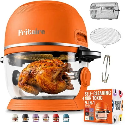 Air Fryer Orange 4,8 l, 1500 W, Glaskom, selbstreinigend