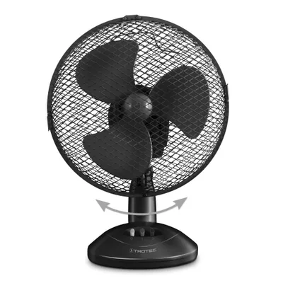 Produktbild von TROTEC TVE 8 Tischventilator 2 Geschwindigkeitsstufen 90° Oszillation Ventilatorflügeldurchmesser 23cm