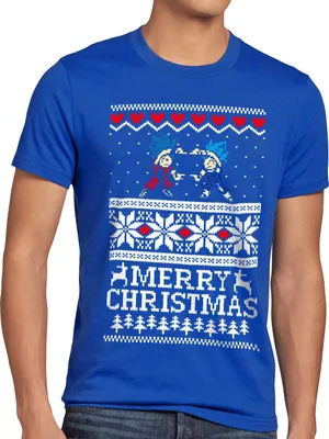 Produktbild von style3 Merry Christmas Goku Vegeta Weihnachten Herren T-Shirt Ball Manga Geschenk Son Dragon, Größe:5XL, Farbe:Blau