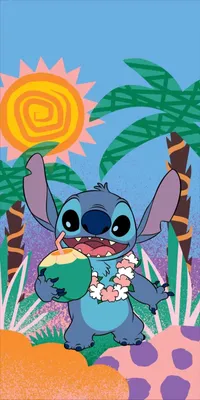 Zdjęcie produktu dla Stitch Badetuch aloha party 70 x 140 cm Baumwolle