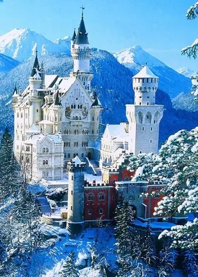 Image de Peinture au diamant du château de Neuschwanstein en hiver