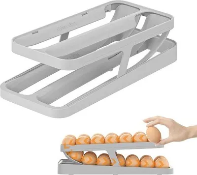 Obrázok produktu pre Stojan na vajcia do chladničky, automatický, na 24–28 vajec, priestorovo úsporný
