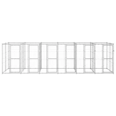 Image de vidaXL Enclos extérieur pour chiens Acier galvanisé 14,52 m²