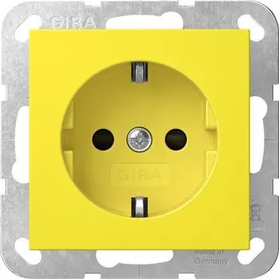 Produktbild von Gira SCHUKO-Steckd. SP + Abd. Sonderstrom System 55 Gelb 4453106
