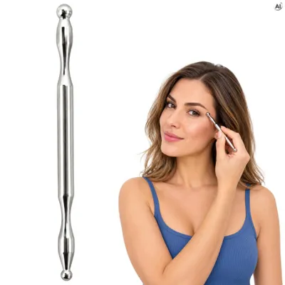 Akupressur Massage Stift aus Metall, Punktmassagegerät mit Massagekugel für Akupressur und gezielte
