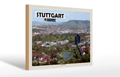 Produktbild von Holzschild Städte Stuttgart Nord Deutschland 30x20cm