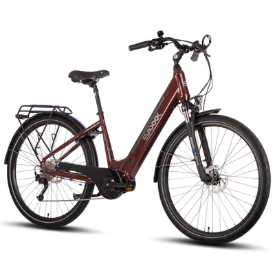 Produktbild von SAXXX E-Bike, DELUXE Sport Wave Tiefeinsteiger Elektrofahrrad, 418Wh integrierter Akku, Mittelmotor 250W, Shimano Alivio 9-Gang, City E-Bike