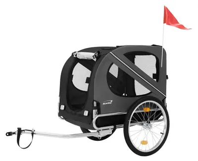 Image de Remorque vélo pour chien - Poussette pour chien 2 en 1 - Pliable - 130 x 72 x 90 cm - Noir - Charge max. 40 kg