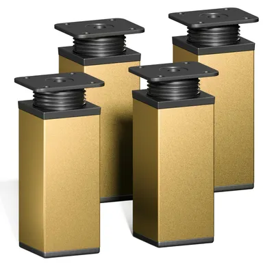 Produktbild von 4er Set sossai moderne Möbelfüße in Gold 100mm höhenverstellbar Schrankfüße Sockelfüße