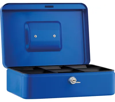 Produktbild von Geldkassette 25x9x18cm 6Fächer blau