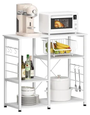 Immagine prodotto di Ripiano portaoggetti da cucina con 3 ripiani aggiuntivi e supporto per il microonde