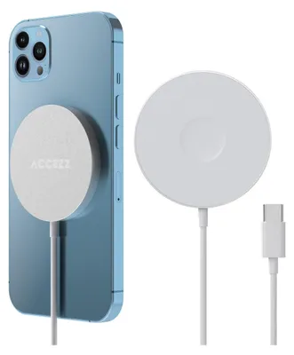 Produktbild von Accezz Wireless Charger USB-C - MagSafe kabelloses Ladegerät - 1 Meter - Weiß