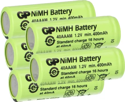 Produktbild von 5x GP Akku 2/3 AAA 1,2V / 400mAh GP40AAAM Micro NiMH Akku Höhe 29,7mm