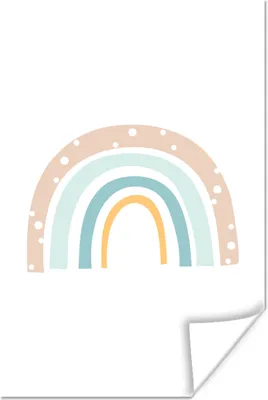 Produktbild von MuchoWow® Poster Regenbogen - Kinder - Pastell - Tupfen - Baby 120x180 cm - Kunstposter