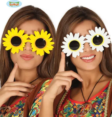 Produktbild von Hippie 60s Blumenbrille Karneval Accessoire Blumiges Design