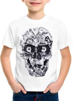 Produktbild von style3 DJ Skull Kinder T-Shirt Tape 80er tape 80er kassette totenkopf