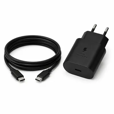 Produktbild von 25W USB-C Ladegerät für Samsung Galaxy mit 1m USB-C Ladekabel (20W) – Schnellladeadapter für S-Serie, Ultra, Plus, FE, A-Serie