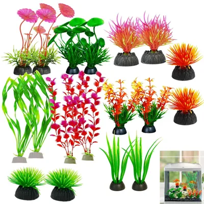 Imagen del producto de Decoración artificial para acuarios, 18 piezas, de varios colores, para acuarios