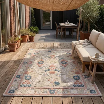 Produktbild von Volero - In - & Outdoorteppich - Bloom Oriental Bunt - 120x170 cm - Balkon, Garten, Terrasse, Wintergarten - Retro