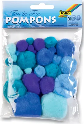 Obrázek produktu pro folia Pompons, 30 Stck, TON IN TON MIX Blau