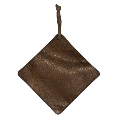 Produktbild von Dutchdeluxes - Leder - Unikat - Hochwertig - Topflappen - Hitzebeständig bis 240°C - 1 Stück - Vintage Braun