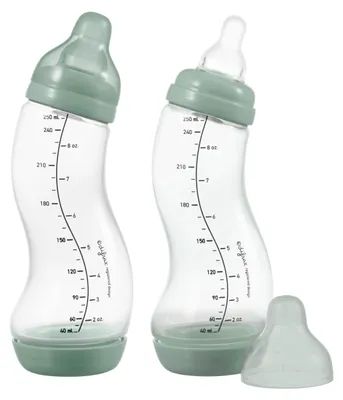 Produktbild von Flaschen-Set für Babys - 250 ml - Anti-Kolik-System - Salbeigrün - 2 Stück