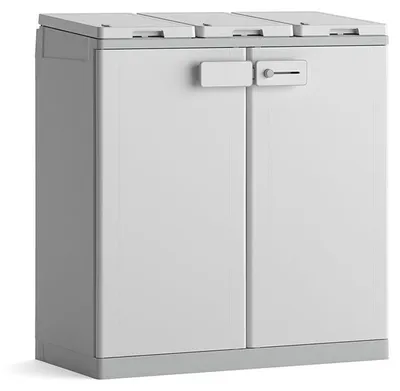 Immagine prodotto di Armadio Pattumiera Differenziata 2 Ante 94x45x87 cm Keter Recyclo Basic Grigio e Bianco