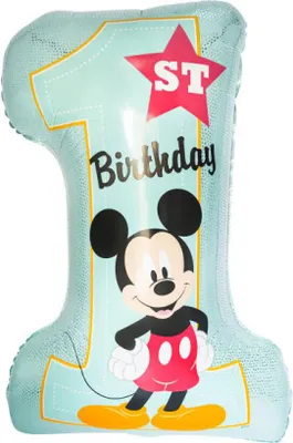 Image de Disney Mickey Blue Premier ballon d'anniversaire 71 cm