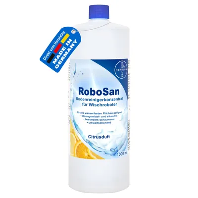 Produktbild von Wischroboter Bodenreiniger - Konzentrat 1000 ml RoboSan mit Citrus-Duft HERRLAN-Qualität