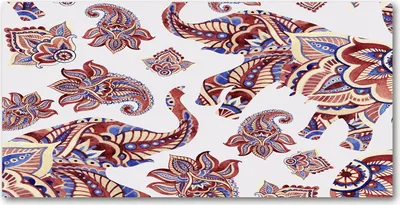 Produktbild von Tulup® Glas-Bild - 100x50 -Wandkunst - Wandbild hinter gehärtetem Sicherheitsglas  - Tiere - Elefanten Ornamente - Mehrfarbig