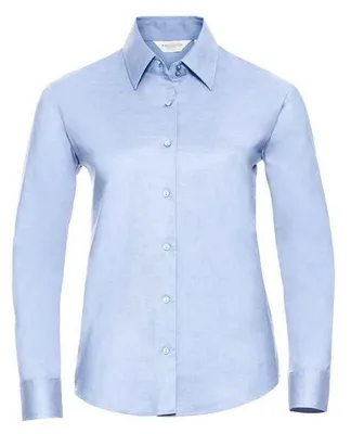 Produktbild von Russell Collection - "Classic" Hemd für Damen Langärmlig LT3661 (4XL) (Dunkelblau)