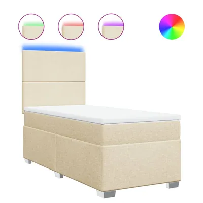 Produktbild von Boxspringbett mit Matratze Creme 90x190 cm Stoff