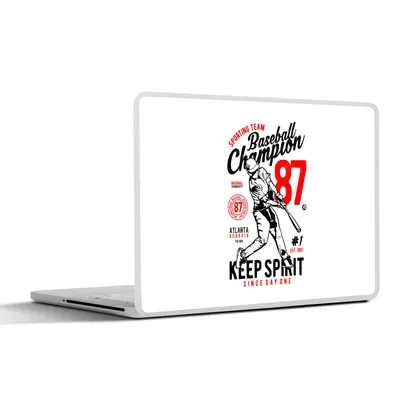 Produktbild von MuchoWow® Laptop Aufkleber Sticker Cover Mancave - Baseball - Schwarz - Weiß - Vintage 36.5x27.5 cm - Laptop-Sticker