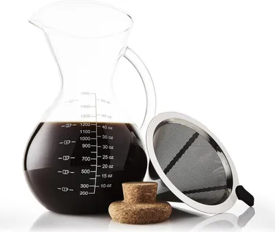 Obrázok produktu pre Kávovar na prelievanie s filtrom z nehrdzavejúcej ocele a sklenenou karafou 1500 ML