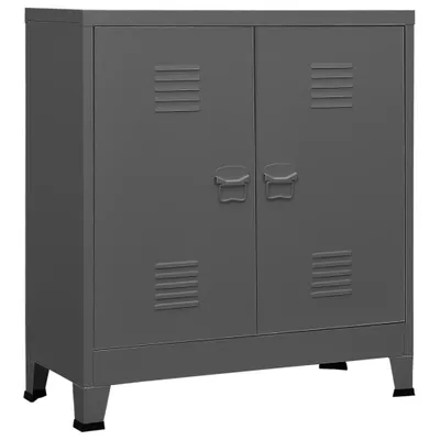 Zdjęcie produktu dla Industrialna szafka, antracytowa, 90x40x100 cm, stalowa