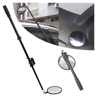 Produktbild von Teleskopischer Fahrzeuginspektionsspiegel, 50 cm – 110 cm, konvex, aus Aluminiumlegierung mit Beleuchtung