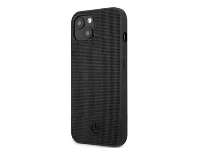 Obrázok produktu pre MEHCP13SMBLBK Mercedes Genuine Leather Meshed Zadný Kryt pre iPhone 13 Mini čierny
