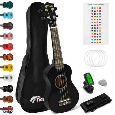 Immagine prodotto di TIGER Kit per ukulele nero TIGER - Pacchetto per principianti