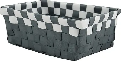 Obrázok produktu pre MSV Úložný kôš Úložný kôš Úložný box Organizér Kôš do vane 19x14x8 cm - sivý/biely