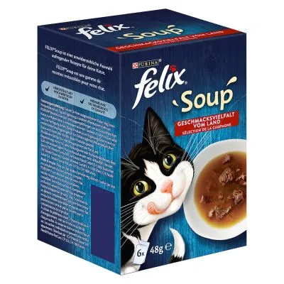 Produktbild von Felix Soup Land - Katzenfutter - Rindfleisch Hühnchen Lamm 6x48 g