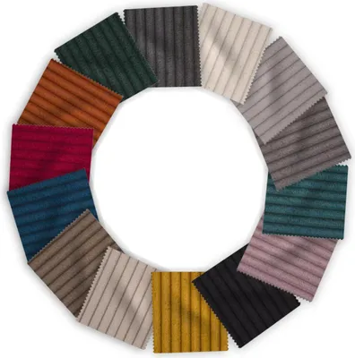Produktbild von TAPHICEROS Cord Stoff, Material Sample, Alle Farben, 5cm x 10cm, Meterware, Polsterstoff Material, Möbelstoff, Dicker Rippenstoff