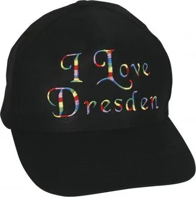 Produktbild von Baseballcap mit Einstickung - I love Dresden - 69268 schwarz