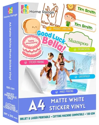 Obrázek produktu pro Samolepicí papír, matný, bílý, formát A4, 100 listů