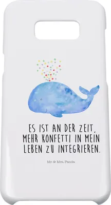 Produktbild von Mr. & Mrs. Panda Samsung Galaxy S8 plus Handyhülle  Wal Konfetti - Weiß - Geschenk, Geburtstag, Abnehmen, Cover, Meer, Hülle, Handy, Motivation, Case, Diät, Wale