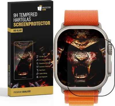 Produktbild von 2x 9H Panzerglas für Apple Watch Ultra 49mm Displayschutz Panzerfolie Schutzfolie Hartglas Schutzglas Displayglas Tempered Glasfolie Sicherheitsglas Echtglas