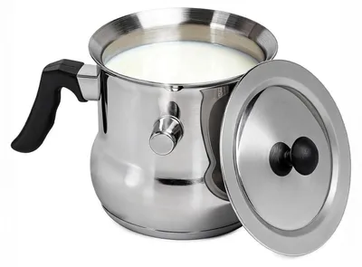 Produktbild von Milchtopf Doppelwandig Induktion Edelstahl mit Deckel 1.5L für alle Herdarten